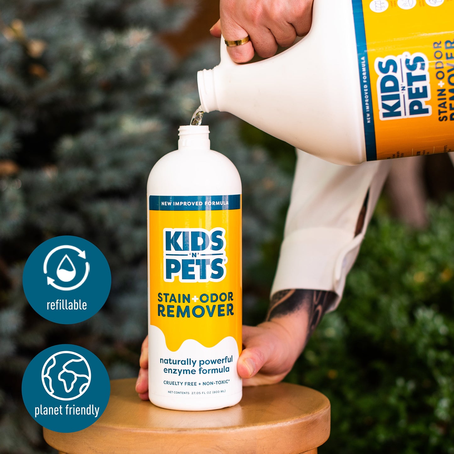 Kids ‘N’ Pets Stain + Odor Remover Cleans Even Dog, Cat Urine Smells, Spots from Carpet, Couch - 27Oz