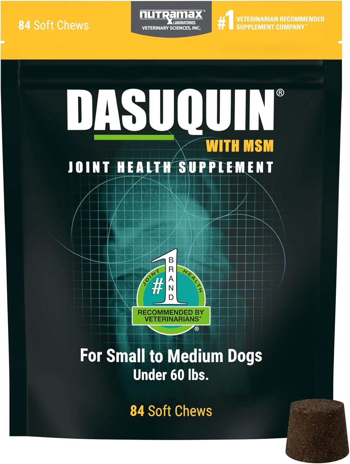 Dasuquin with MSM Joint Health Supplement for Small to Medium Dogs - with Glucosamine, MSM, Chondroitin, ASU, Boswellia Serrata Extract, and Green Tea Extract, 84 Soft Chews