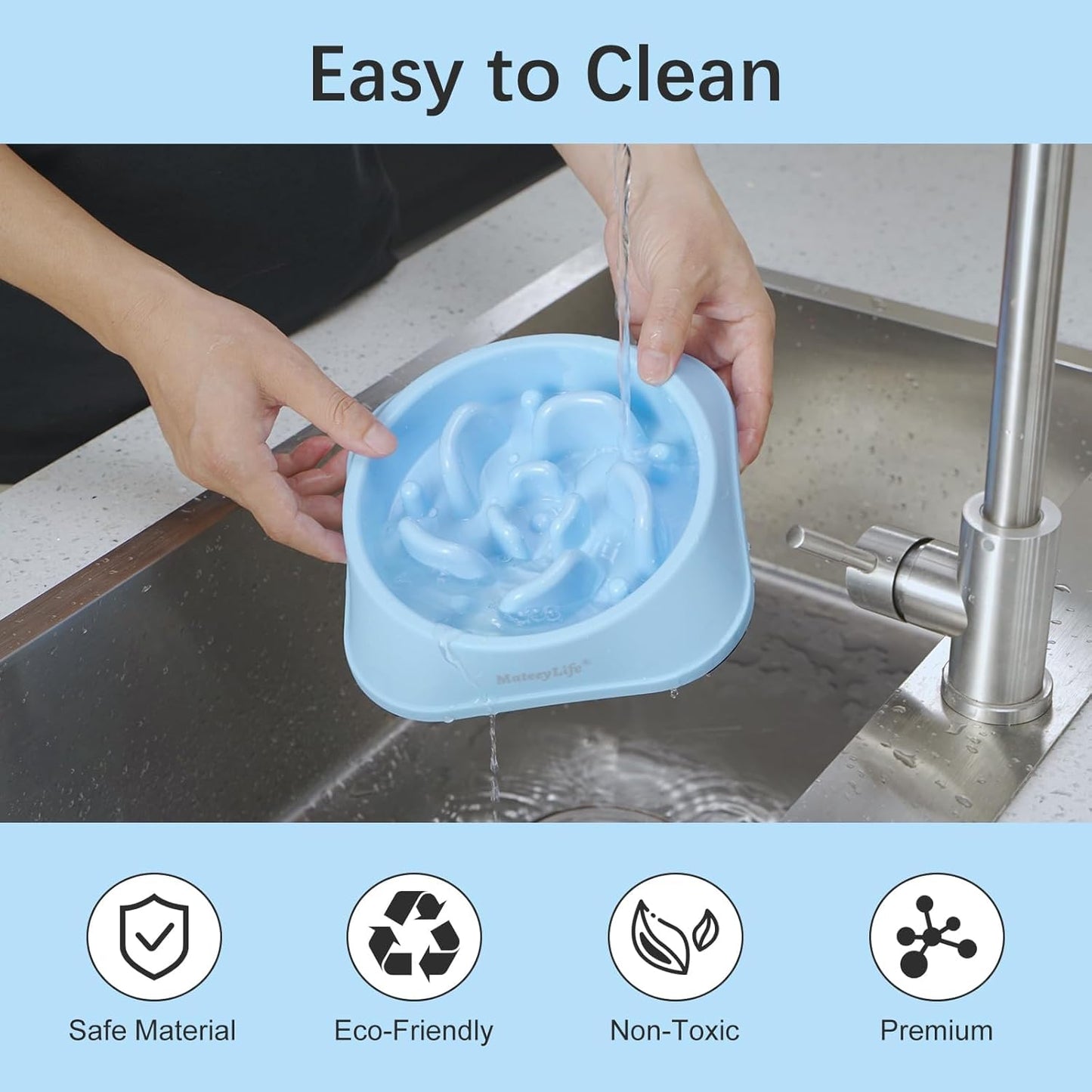 Slow Feeder Dog Bowls 2PCS, Anti-Choking Puzzle Dog Food Bowls, Anti-Slip Interactive Feeding Slow down Eating, Bloat Stop Maze Dishes for All Breeds Pets