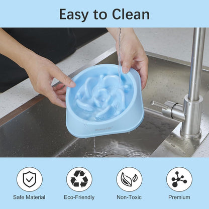 Slow Feeder Dog Bowls 2PCS, Anti-Choking Puzzle Dog Food Bowls, Anti-Slip Interactive Feeding Slow down Eating, Bloat Stop Maze Dishes for All Breeds Pets