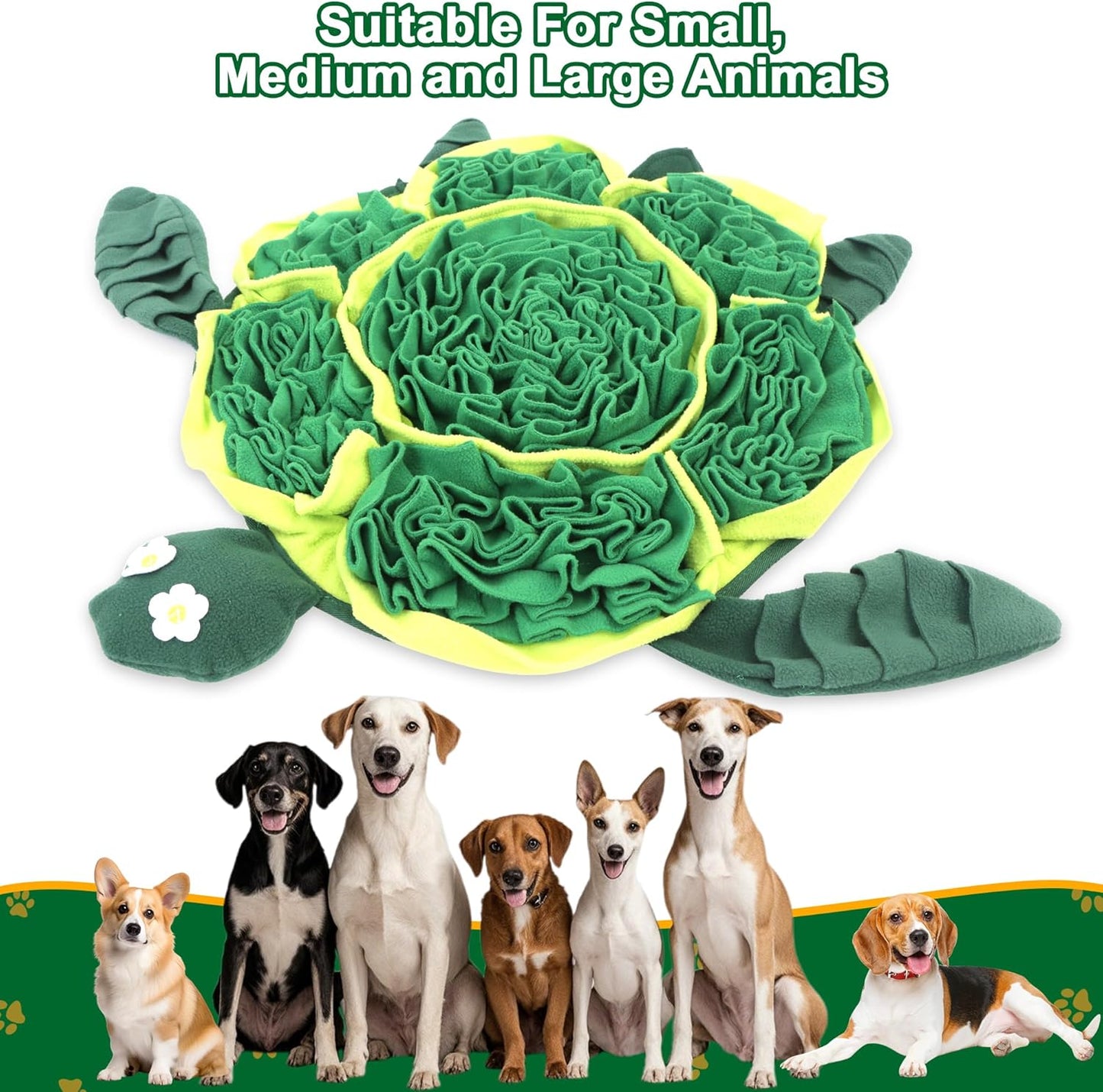 Snuffle Mat for Dogs Toys - Dog Toys to Keep Them Busy | Dog Puzzle Slow Feeder Treat Toy | Interactive Dog Toys and Dog Feeding Mats | Dog Lick Mat Enhancement (Green)