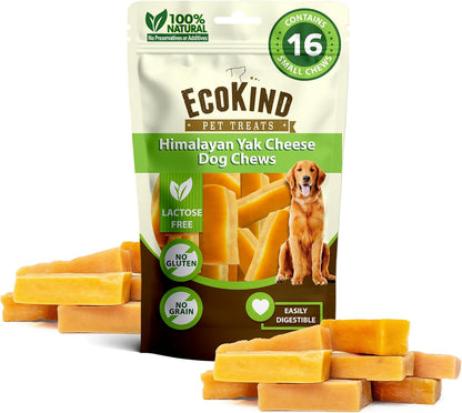 Ecokind Himalayan Yak Cheese Dog Chew | Great for Dogs, Treat for Dogs, Keeps Dog Busy & Enjoying, Indoors & Outdoor Use (8 Small Sticks)