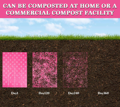 Biodegradable Dog Poo Bags with Holder-240 Large Poop Bags, Corn Starch Blended Compostable Bag, Extra Thick Strong Leak Proof Waste Bag for Dogs (Pink)