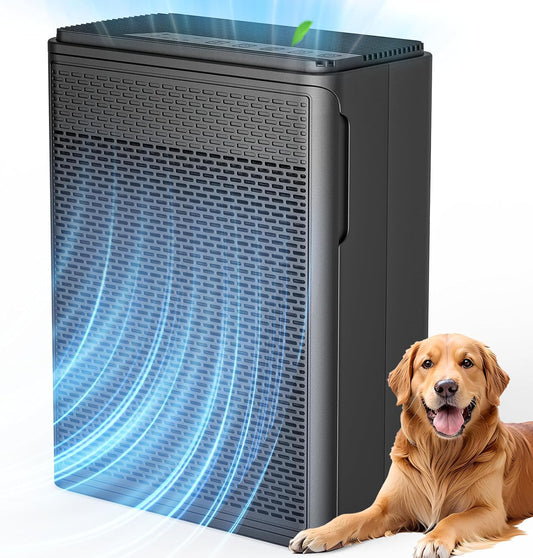 Air Purifiers for Home Pets Covers up to 1500 Sq Ft,H13 Hepa Filter with Washable Pre-Filter,Pet Hair Dander Smoke Air Cleaner,22 Db Quiet Sleep for Living Room Bedroom Kitchen,P280 (Black)