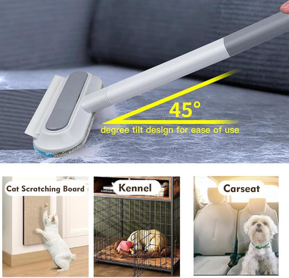 4 in 1 Cat and Dog Hair Remover, Pet Hair Removal with 17-Inch Extra Long Handle for Couch, Furniture, Carpet, Clothes, Bedding, Tile, Hardwood Floor, Car, Window, Cat Fur Removal Cleaning Tool