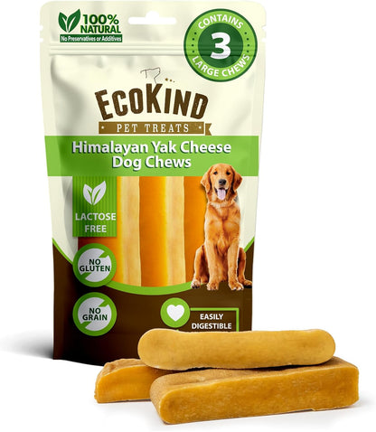 Ecokind Himalayan Yak Cheese Dog Chew | Great for Dogs, Treat for Dogs, Keeps Dog Busy & Enjoying, Indoors & Outdoor Use (8 Small Sticks)