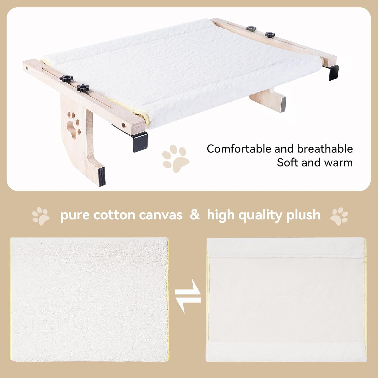 Cat Window Hammock,Cat Window Perch,Cat Window Bed,Easy to Adjust Cat Hammock for Window, Bedside,Drawer and Cabinet