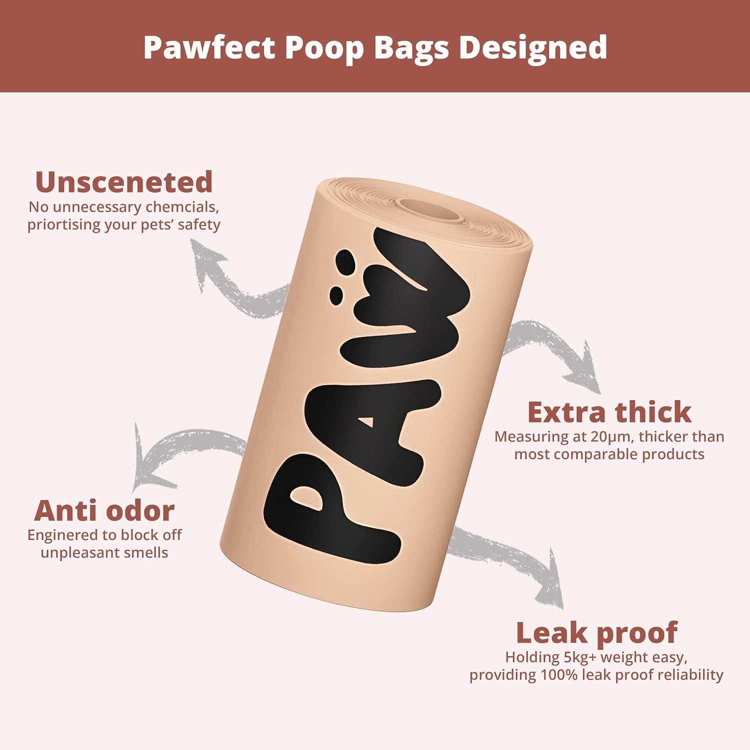 Dog Poop Bags Rolls - Biodegradable Doggie Bags, Compostable Dog Waste Bags, BPI Certified Pet Waste Bags, Unscented, Large, Puppy Poo, Earth Friendly, Bolsas De Basura (240 Counts)