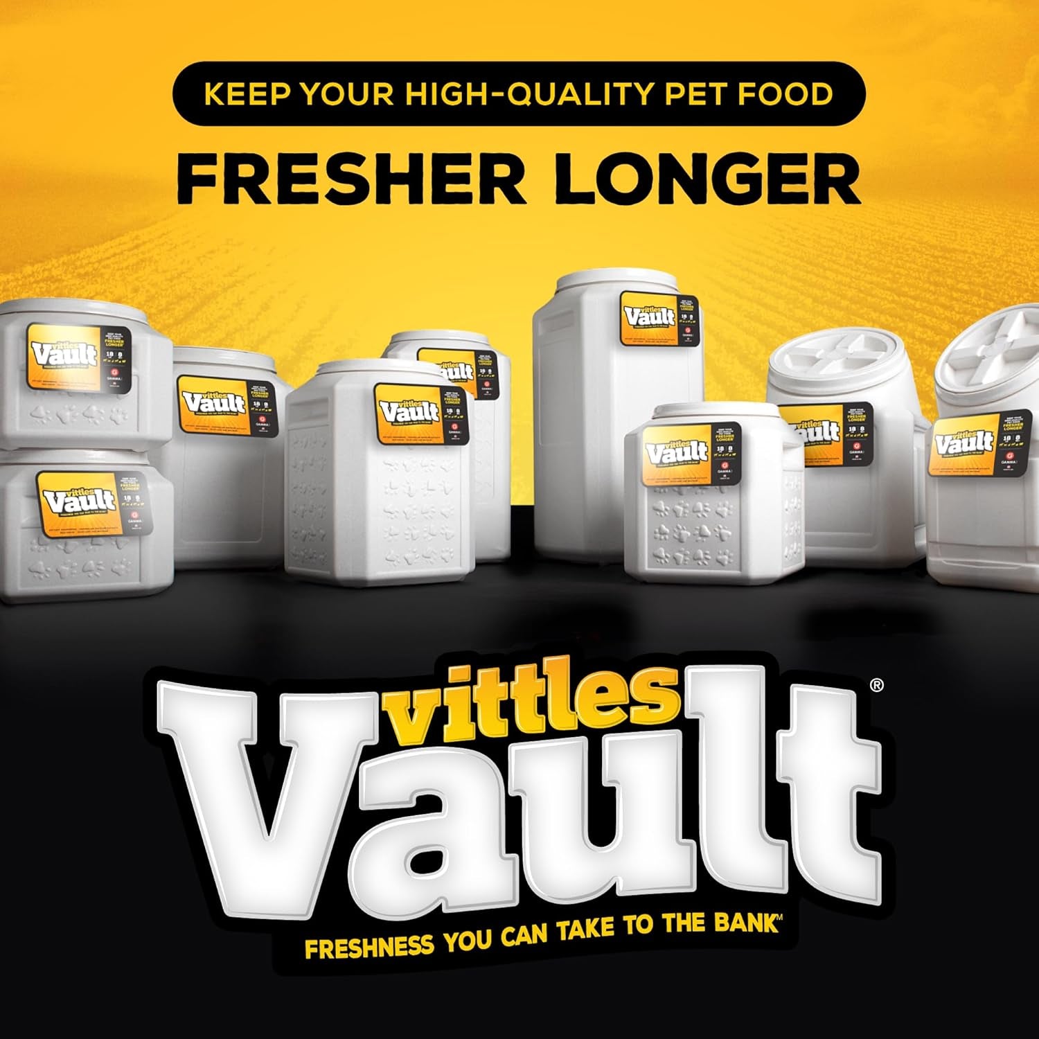 Vittles Vault Pet Food Storage Containers - Sealed Dog and Cat Food Storage Container, Fits up to 25Lbs, Made in the USA - [12"L X 13.75"H]