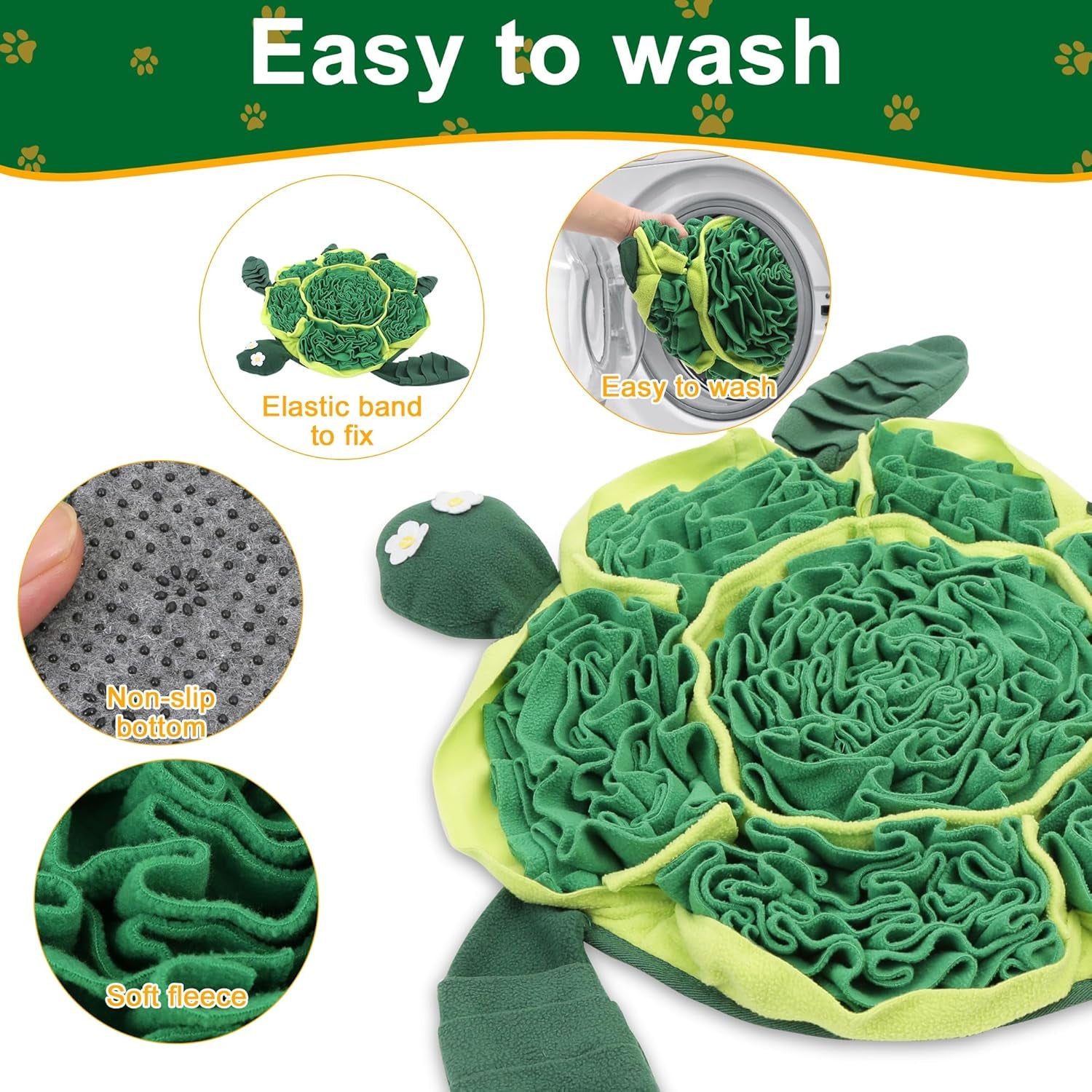Snuffle Mat for Dogs Toys - Dog Toys to Keep Them Busy | Dog Puzzle Slow Feeder Treat Toy | Interactive Dog Toys and Dog Feeding Mats | Dog Lick Mat Enhancement (Green)